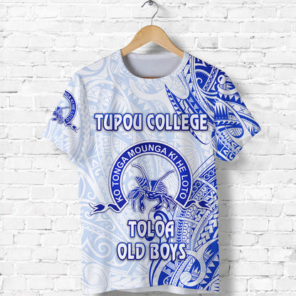 Custom Personalised Tonga Tupou College T Shirt Toloa Old Boys Simple Vibes - White, Custom Text And Number