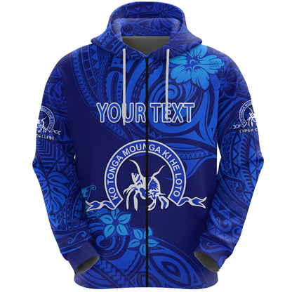 ( Personalised) Kolisi Ko Tupou College Tonga Zip Hoodie Unique Vibes Full Blue