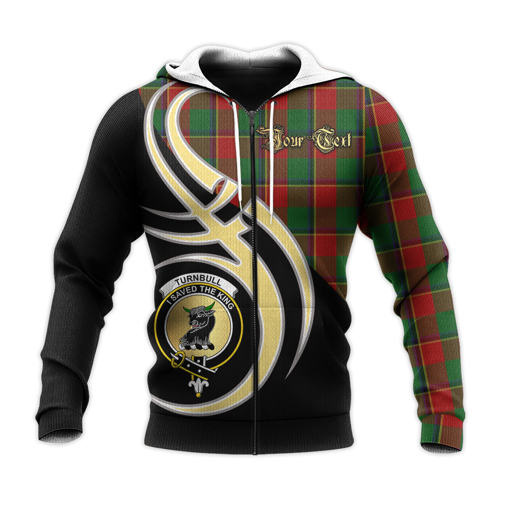 Printivon Turnbull Dress Clan Believe In Me Crest Tartan Knitted Hoodie Custom Your Text