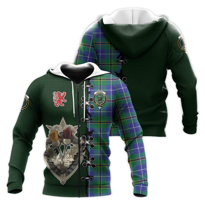 Printivon Turnbull Hunting Tartan Hoodie Lion Rampant And Celtic Thistle Style