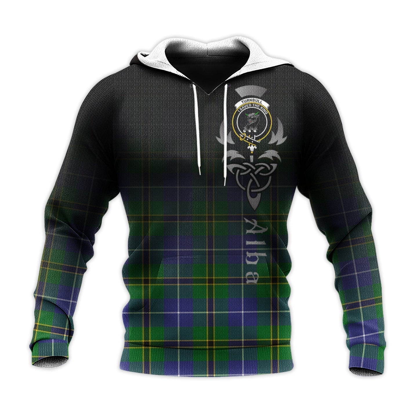 Printivon Turnbull Hunting Tartan Crest Alba Celtic Hoodie