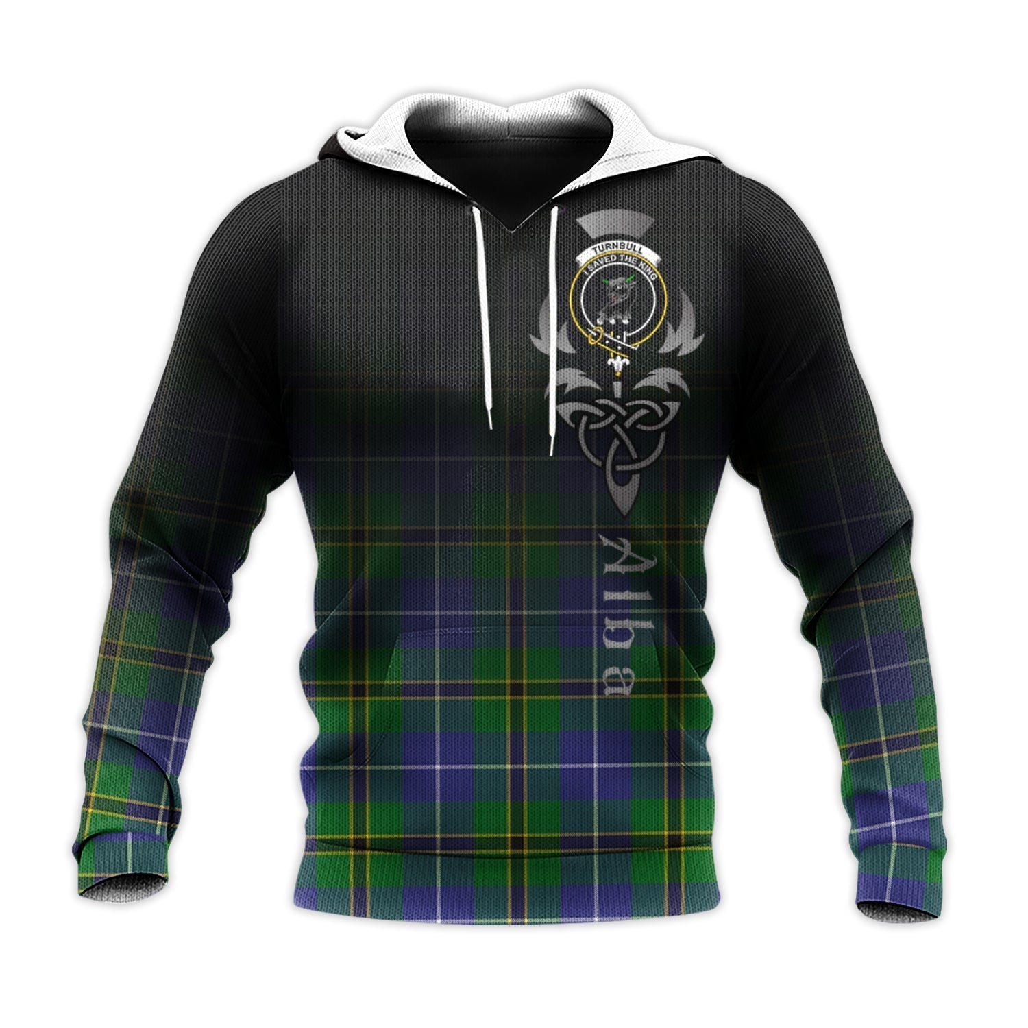 Printivon Turnbull Hunting Tartan Crest Alba Celtic Hoodie