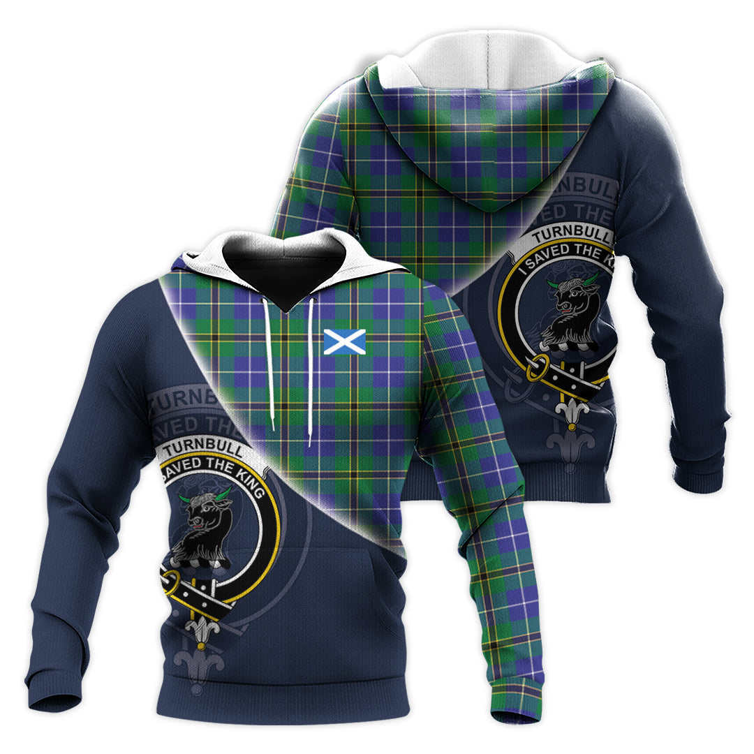 Printivon Turnbull Hunting Tartan Scottish Crest Hoodie