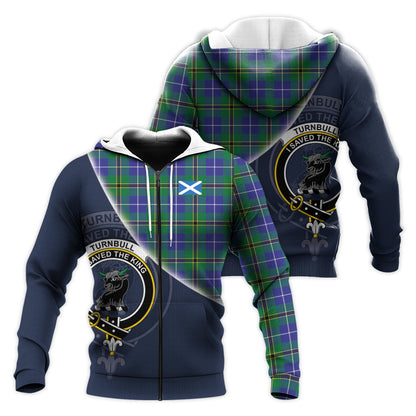Printivon Turnbull Hunting Tartan Scottish Crest Hoodie