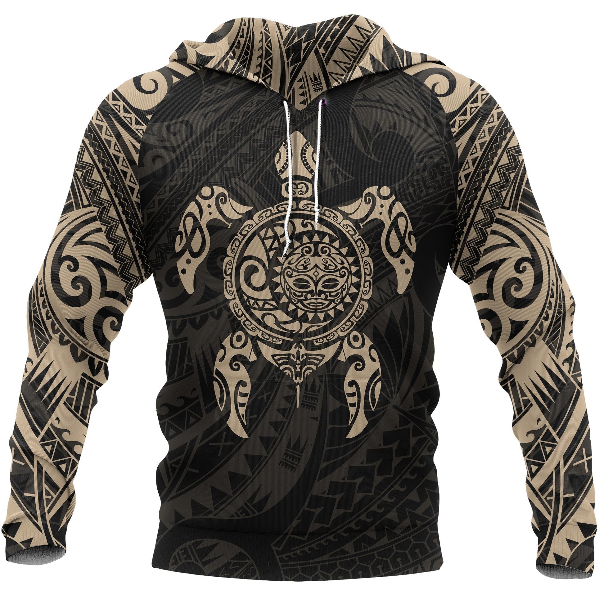 Maori Tattoo Hoodie, New Zealand Turtle Tattoo Pullover Hoodie