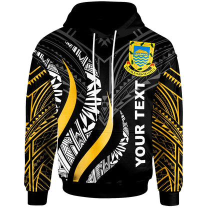 Tuvalu Hoodie Tuvalu Strong Fire Pattern Gold