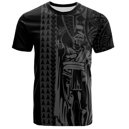 Hawaii T-Shirt Polynesian Tribal King Kamehameha I Kakau Black Shirt