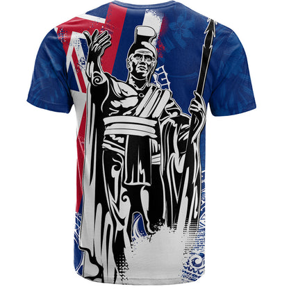 Hawaii T-Shirt King Kamehameha I Flag Tropical Retro Shirt