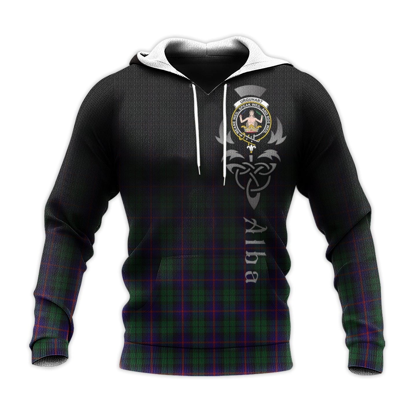 Printivon Urquhart Tartan Crest Alba Celtic Hoodie