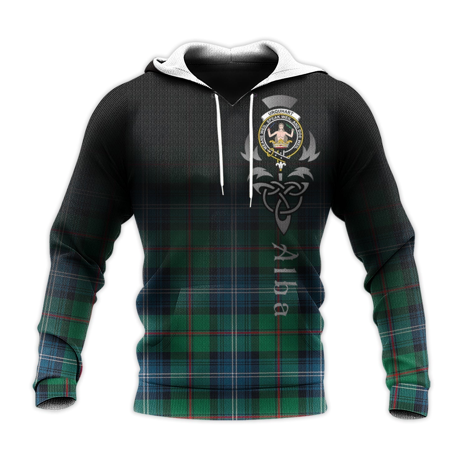 Printivon Urquhart Ancient Tartan Crest Alba Celtic Hoodie