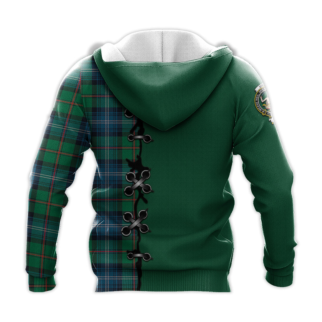 Printivon Urquhart Ancient Tartan Hoodie Lion Rampant And Celtic Thistle Style