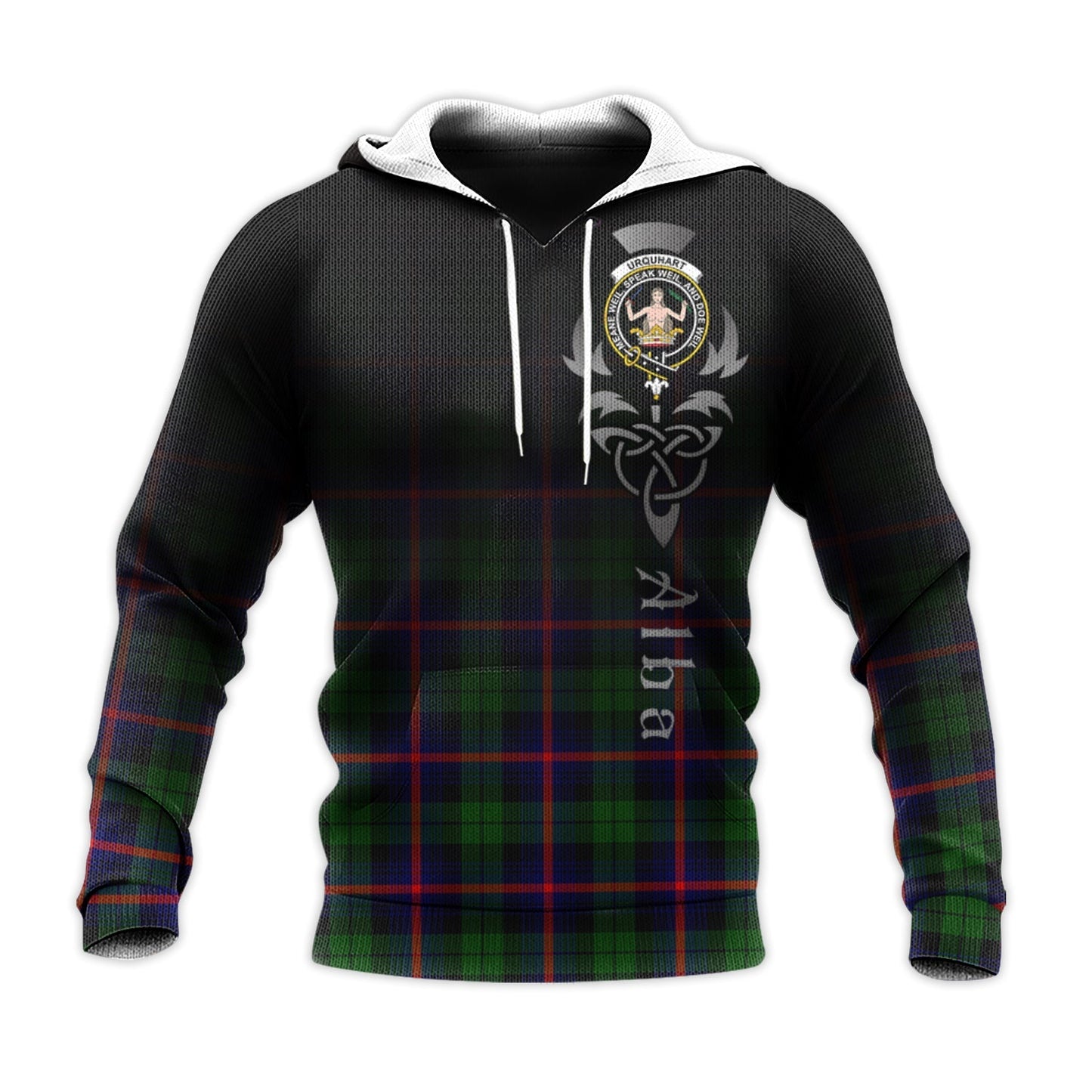 Printivon Urquhart Modern Tartan Crest Alba Celtic Hoodie