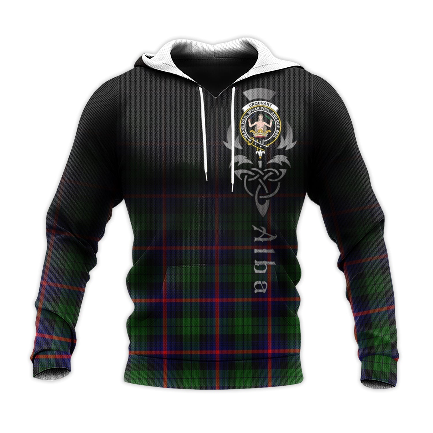 Printivon Urquhart Modern Tartan Crest Alba Celtic Hoodie