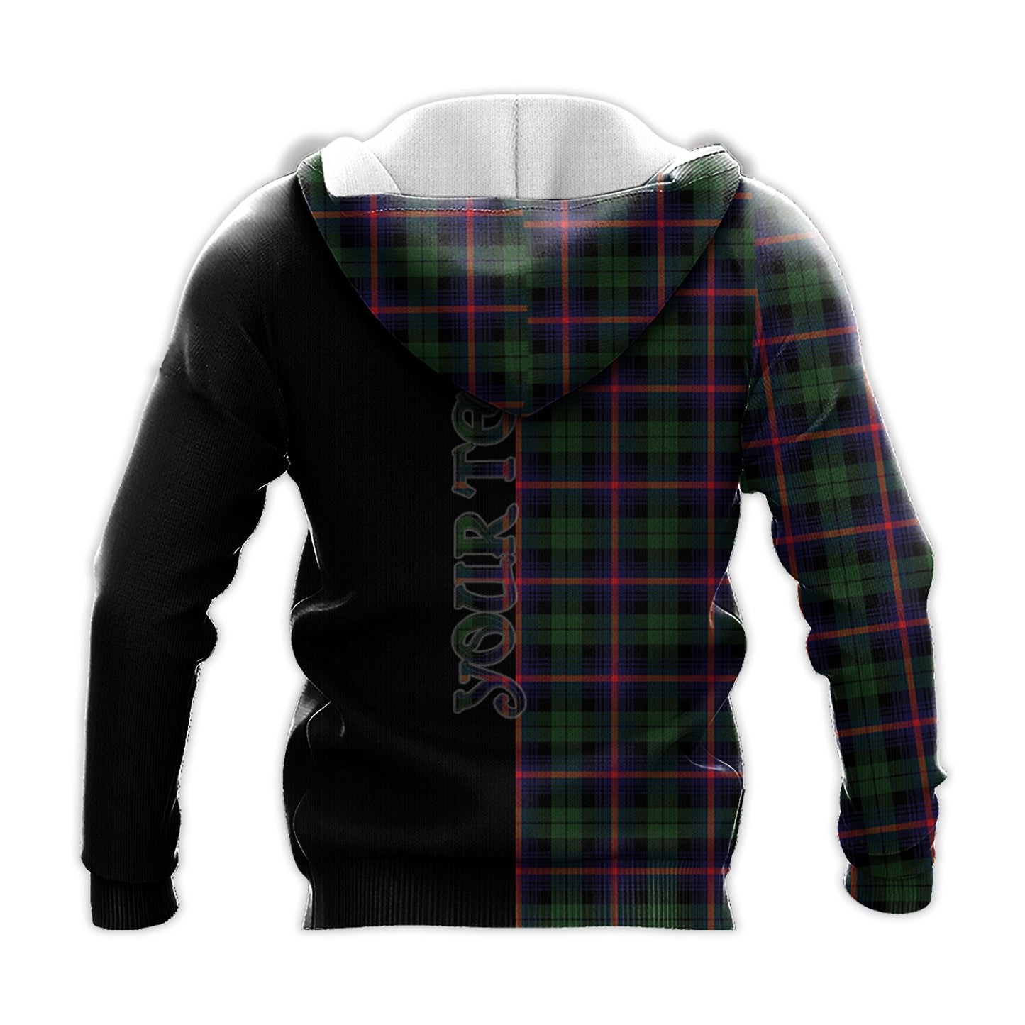 Printivon Urquhart Modern Tartan Personalize Half Hoodie