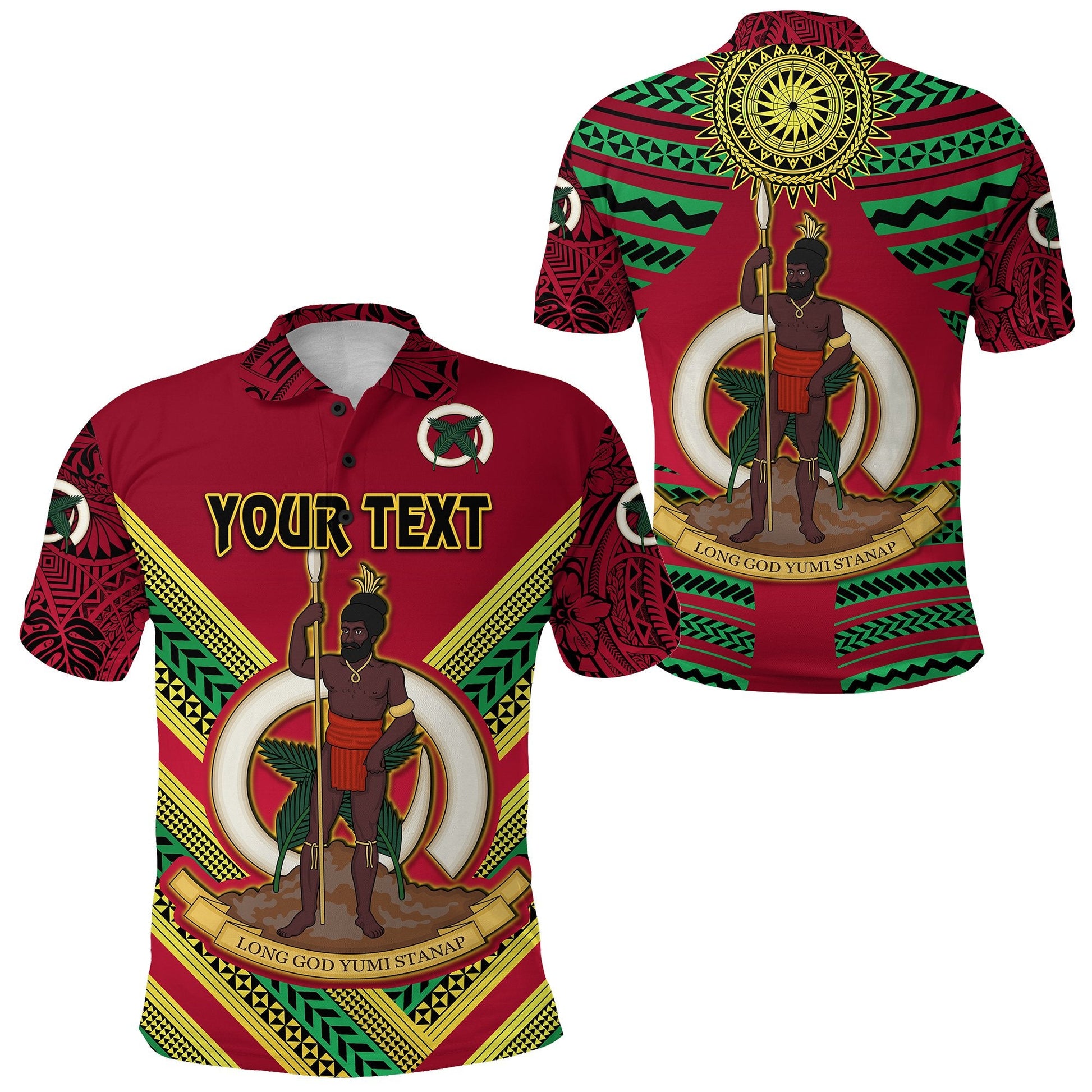 Custom Personalised Vanuatu Rugby Polo Shirt Original Style