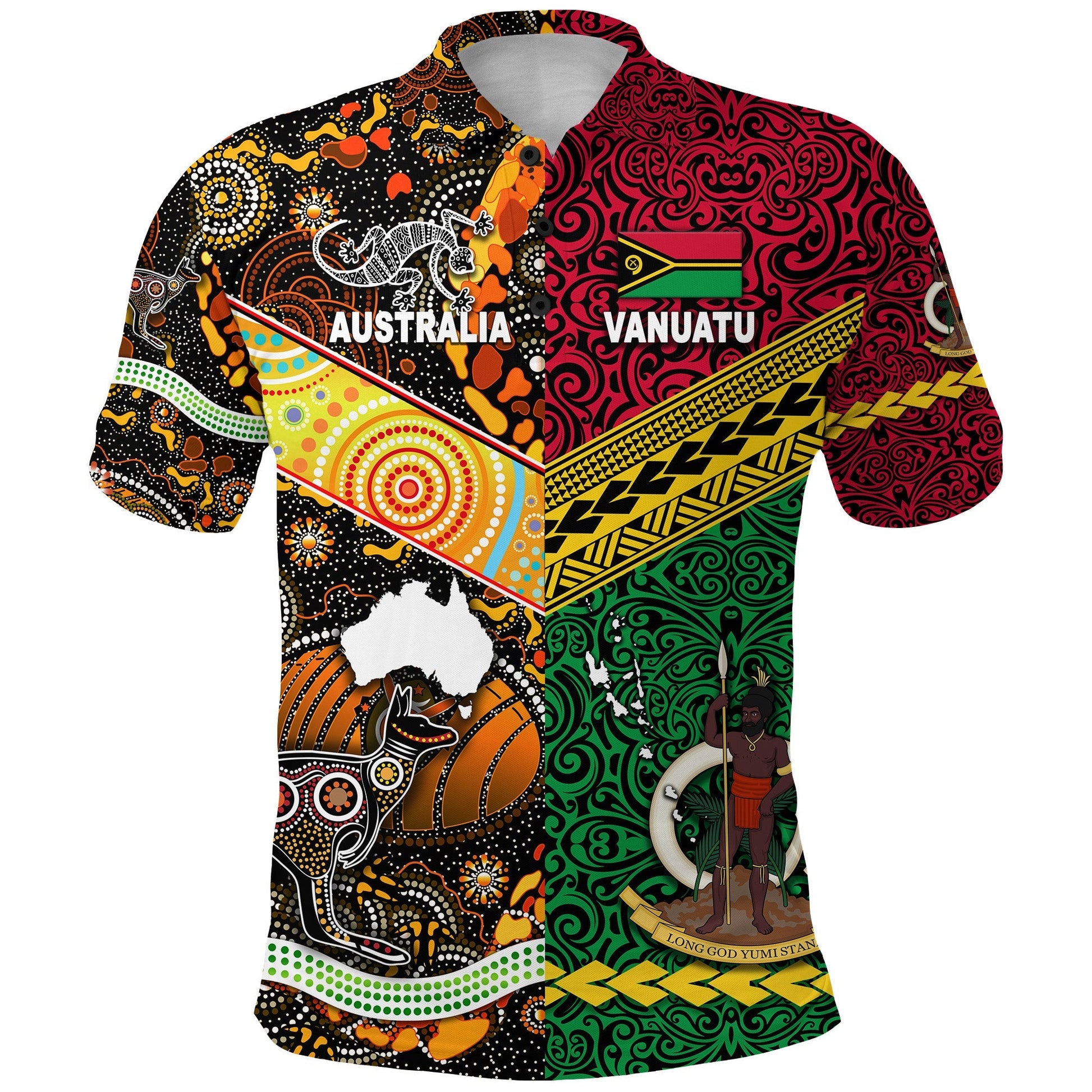 Proud To Be Ni - Van 42 Anniversary Vanuatu And Australia Polo Shirt Together