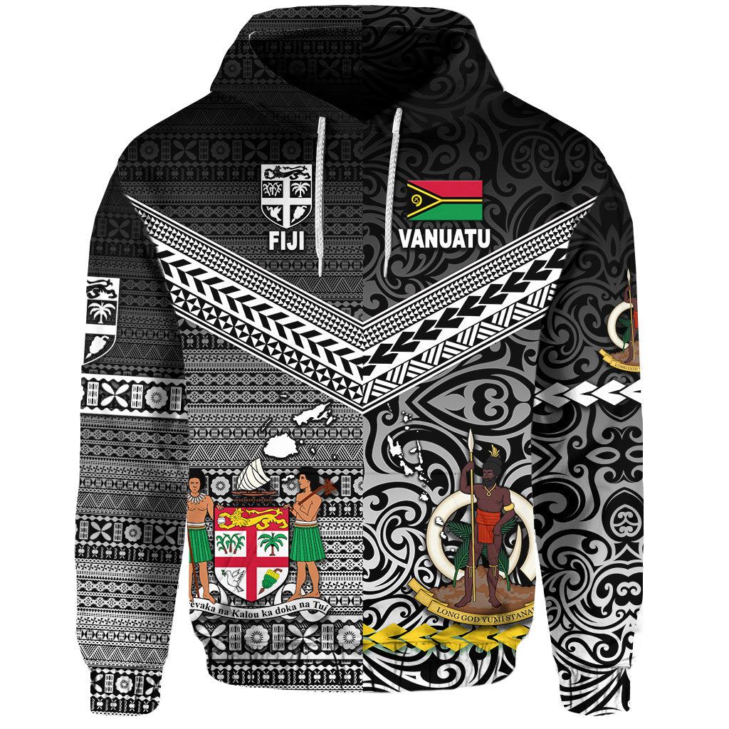 Vanuatu And Fiji Hoodie Together Black