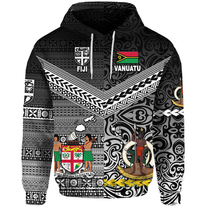 Vanuatu And Fiji Hoodie Together Black