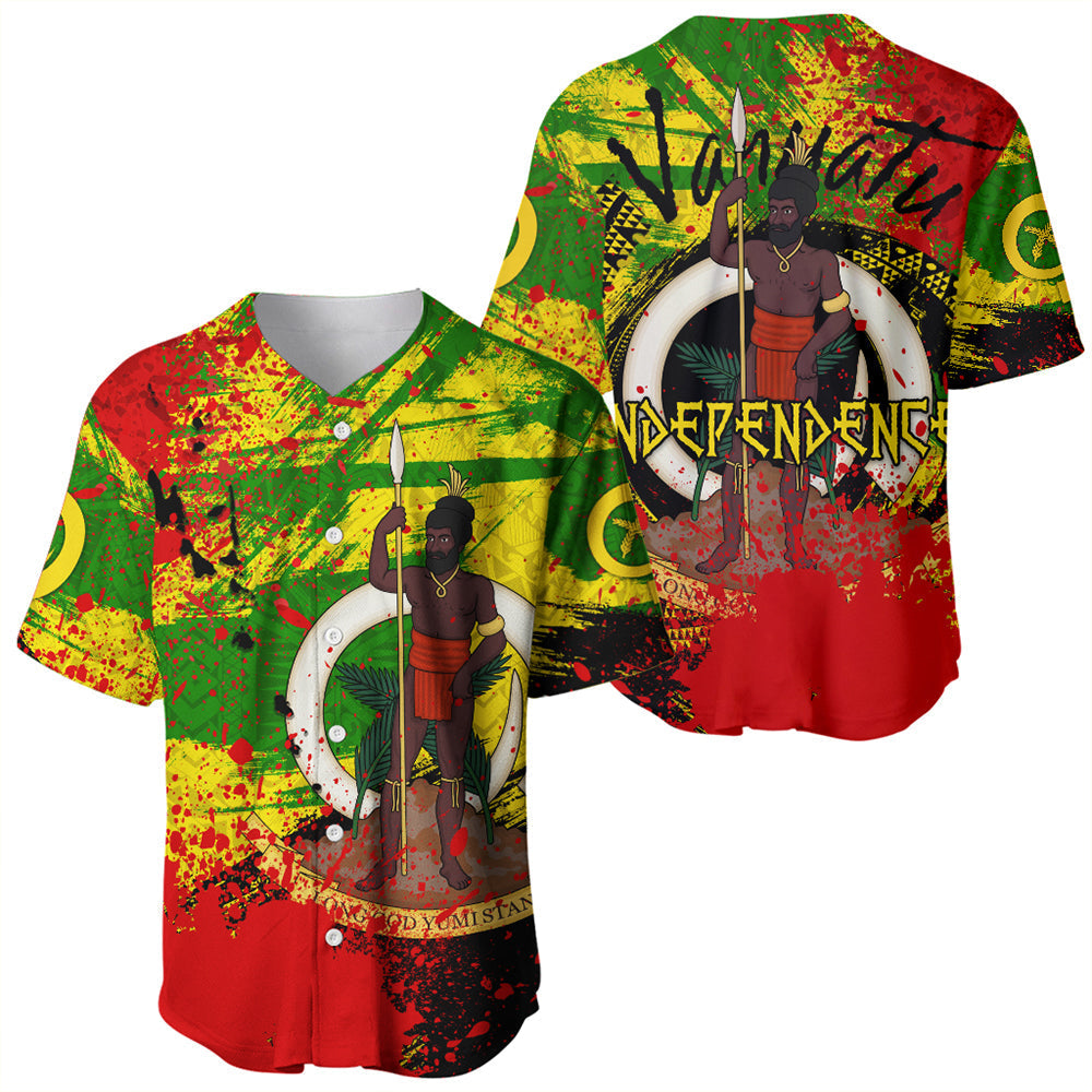 Vanuatu Independence Day Grunge Baseball Jersey