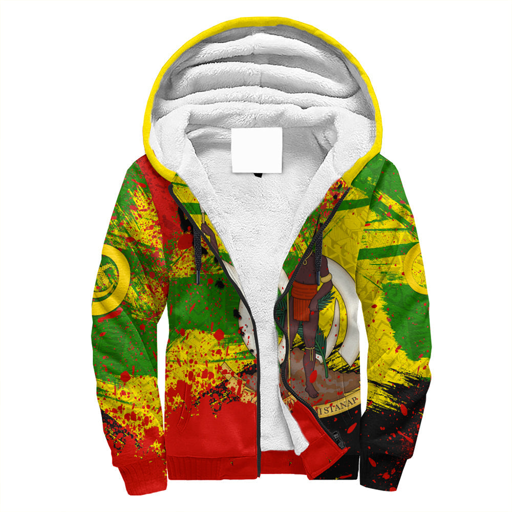 Vanuatu Independence Day Grunge Sherpa Hoodie
