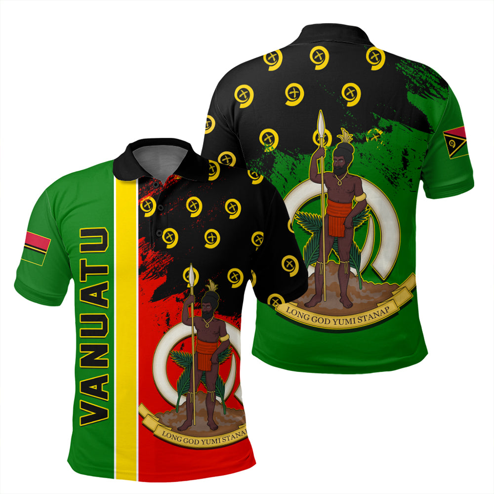 Vanuatu Flag Pattern Style Polo Shirt