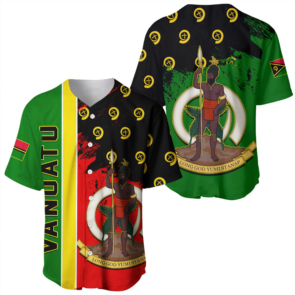 Vanuatu Flag Pattern Style Baseball Jersey
