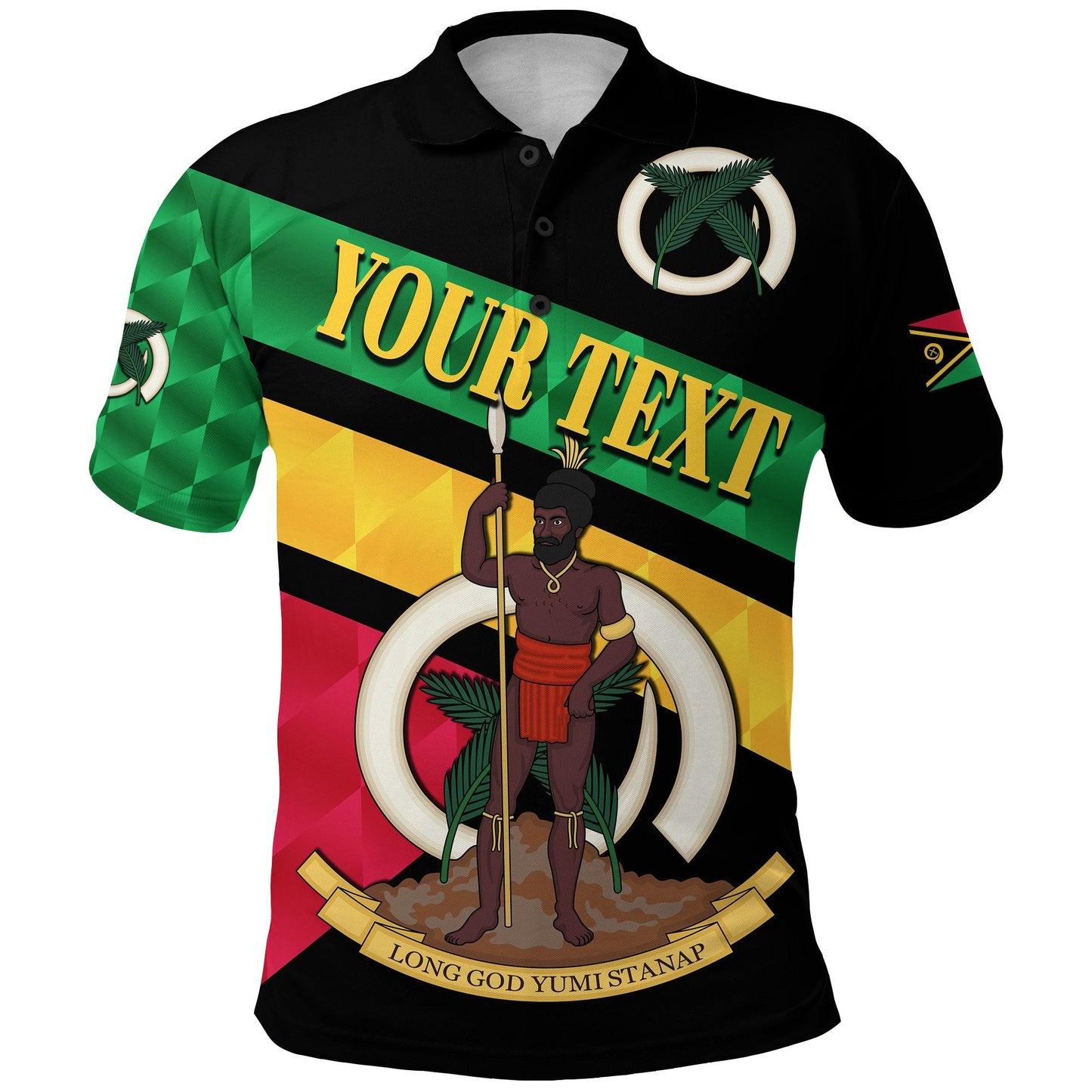 Custom Personalised Vanuatu Rugby Polo Shirt Sporty Style