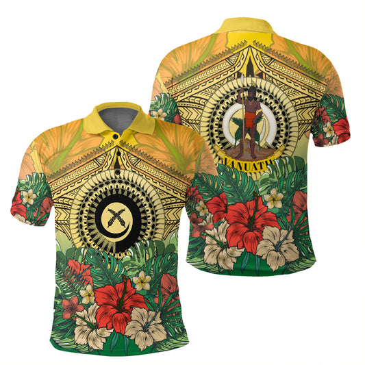 Vanuatu Polynesian Hibiscus Polo Shirt