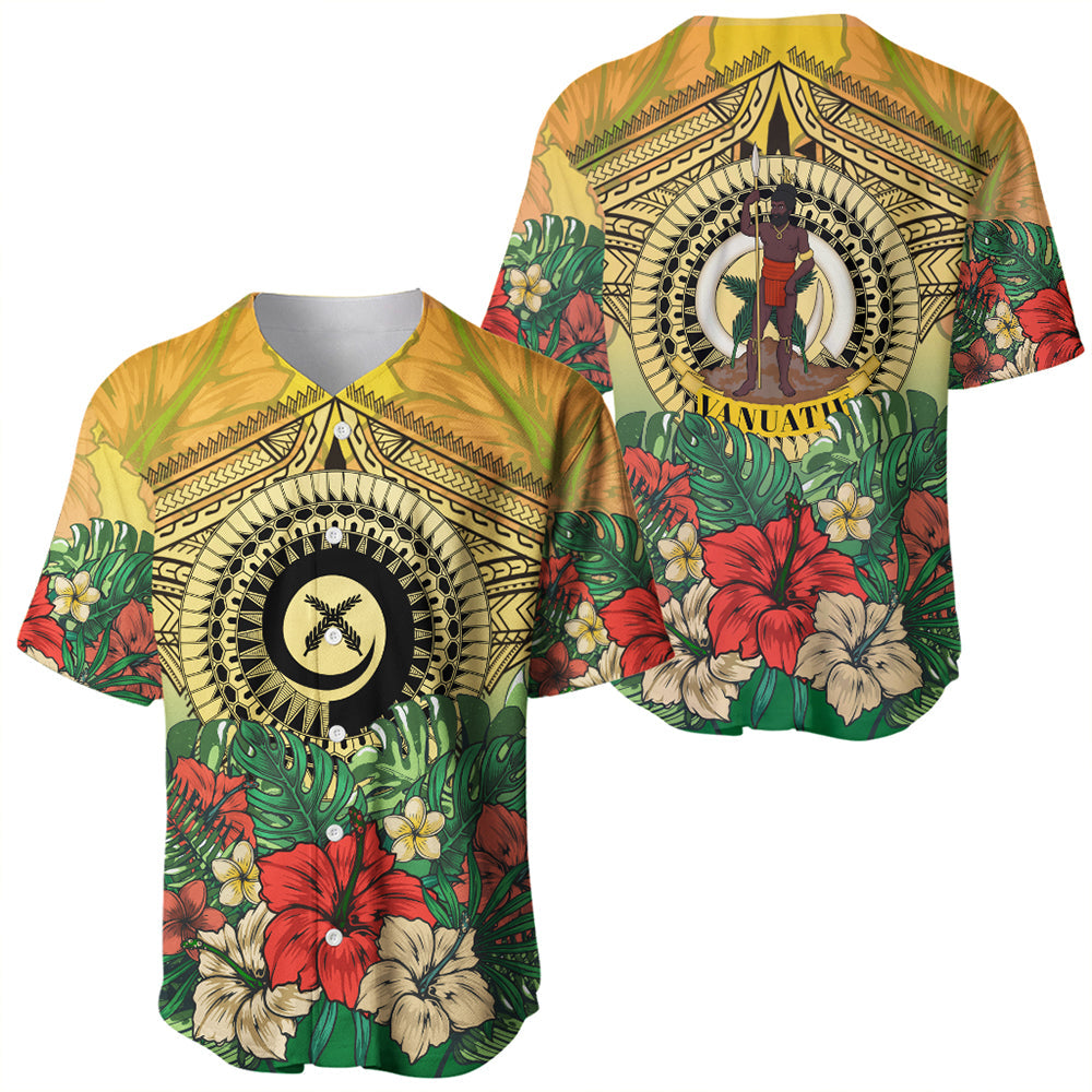 Vanuatu Polynesian Hibiscus Baseball Jersey