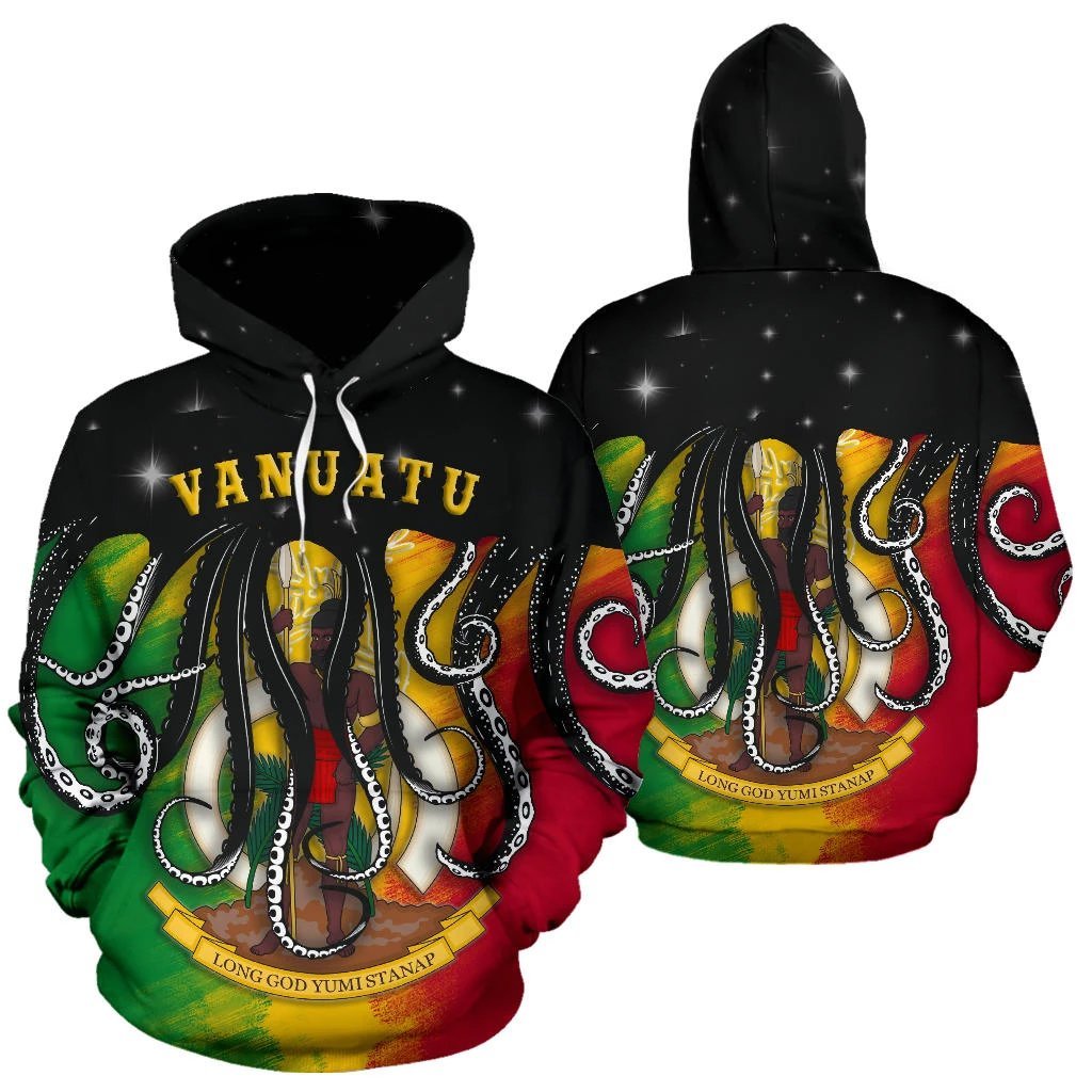 Vanuatu Hoodie Vanuatu Coat Of Arms Octopus Style