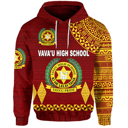 Custom Text Tonga Vava'u High School Hoodie Simple Style Maroon, Custom Text And Number