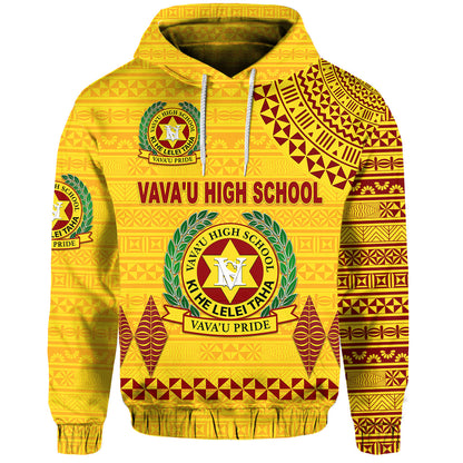 Tonga Vava'u High School Hoodie Simple Style Yellow