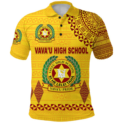 Custom Personalised Tonga Vava'u High School Polo Shirt Simple Style - Yellow, Custom Text And Number
