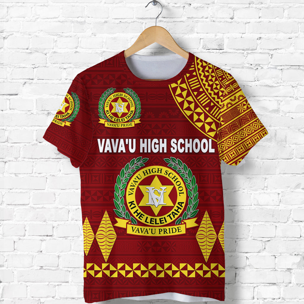 Custom Personalised Tonga Vava'U High School T Shirt Simple Style - Maroon, Custom Text And Number