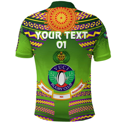 Custom Personalised Fiji Vuci Rugby Club Polo Shirt Creative Style - Green, Custom Text And Number