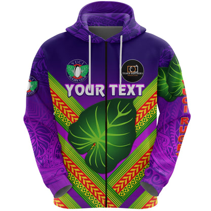 ( Personalised) Fiji Vuci Rugby Club Zip Hoodie Creative Style Purple