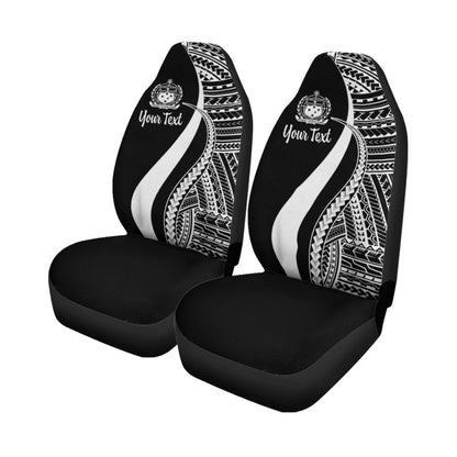 Samoa Custom Personalised Car Seat Covers White Polynesian Tentacle Tribal Pattern