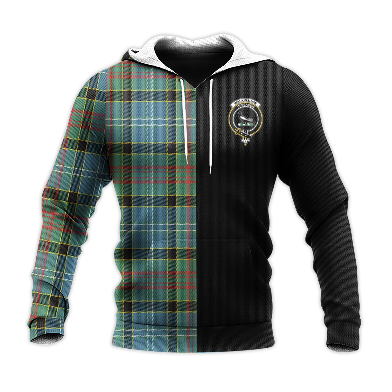 Printivon Walkinshaw Tartan Personalize Half Hoodie