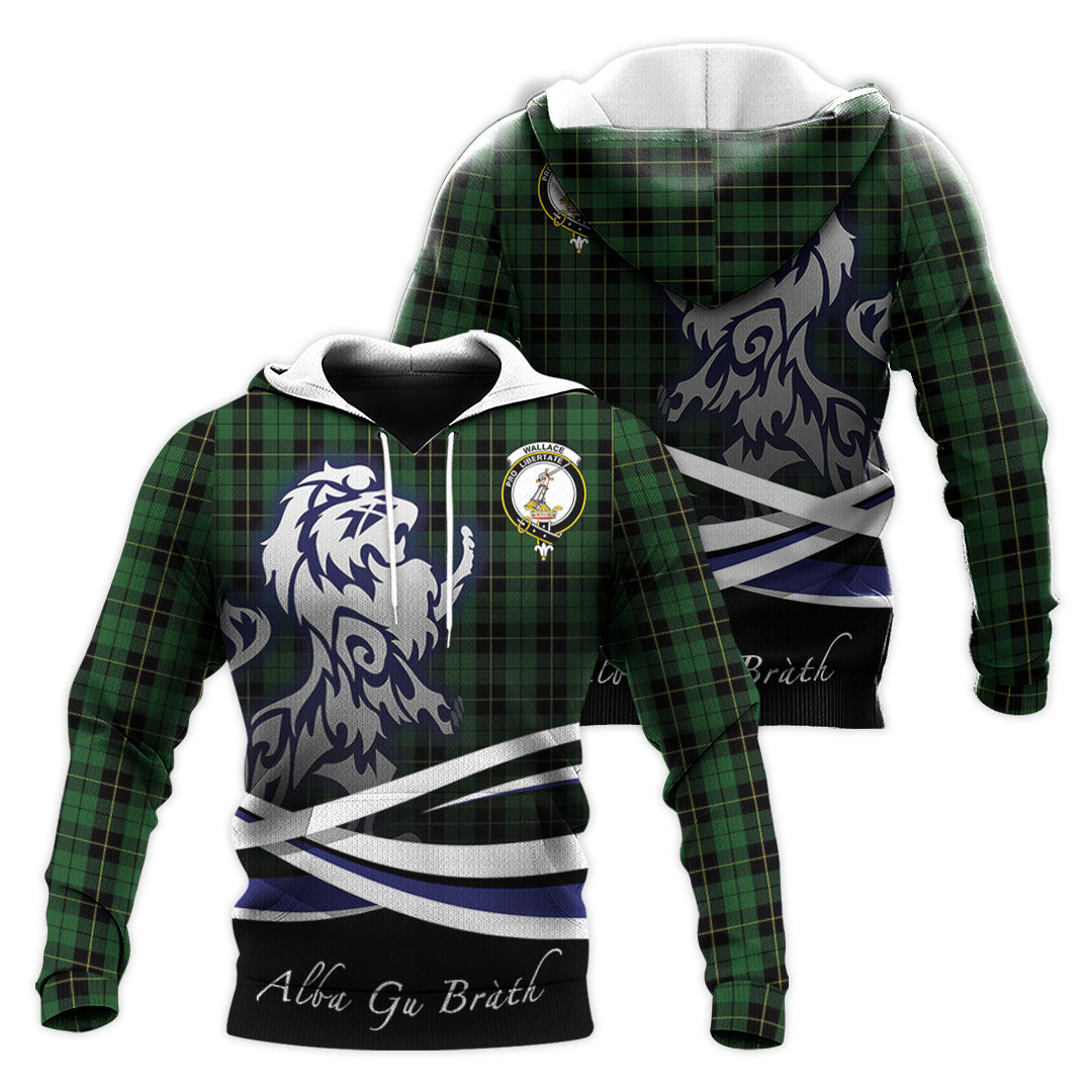 Printivon Wallace Hunting Tartan Scottish Lion Hoodie