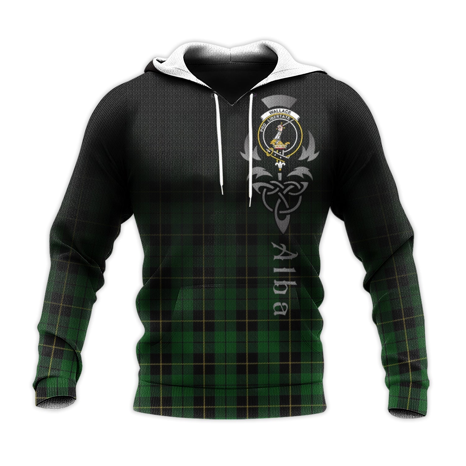 Printivon Wallace Hunting Tartan Crest Alba Celtic Hoodie