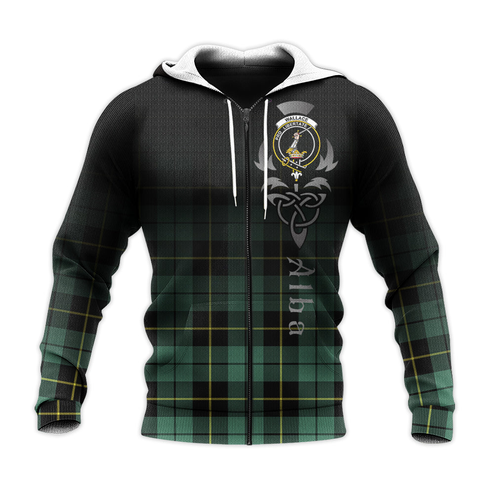 Printivon Wallace Hunting Ancient Tartan Crest Alba Celtic Hoodie