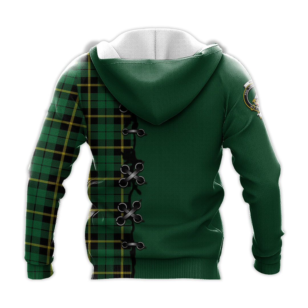 Printivon Wallace Hunting Green Tartan Hoodie Lion Rampant And Celtic Thistle Style