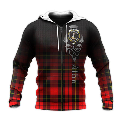 Printivon Wallace Hunting Red Tartan Crest Alba Celtic Hoodie