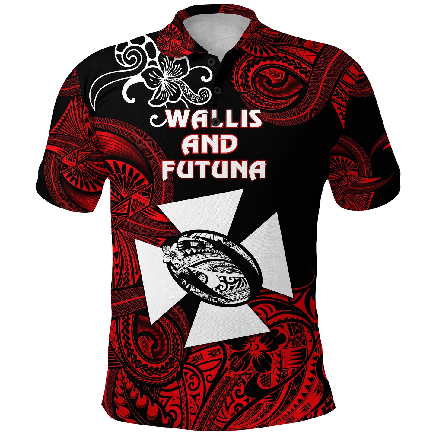 Wallis and Futuna Polynesian Polo Shirt Unique Style - Red