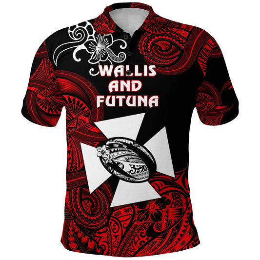Wallis and Futuna Polynesian Polo Shirt Unique Style - Red
