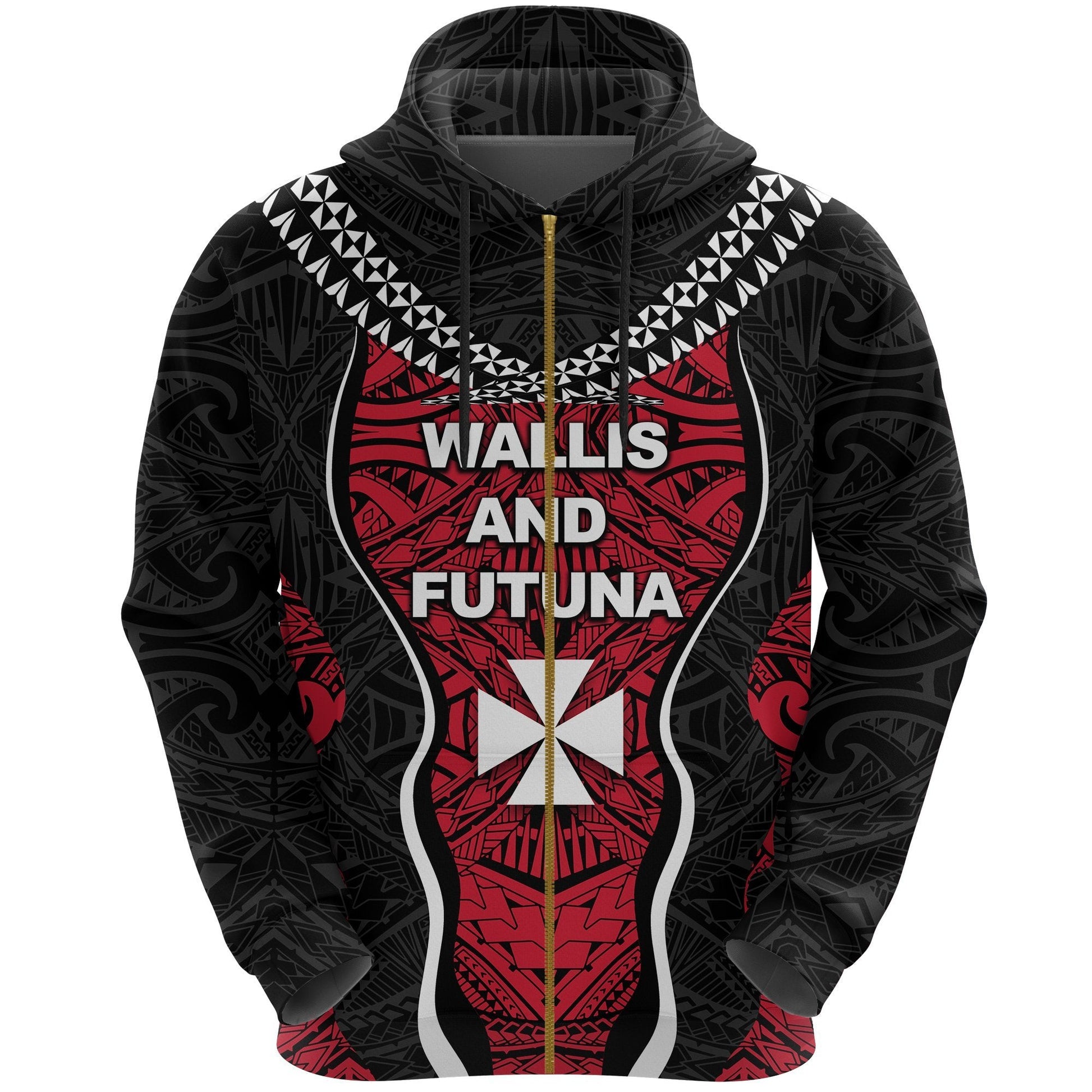 Wallis And Futuna Tapa Zip Up Hoodie
