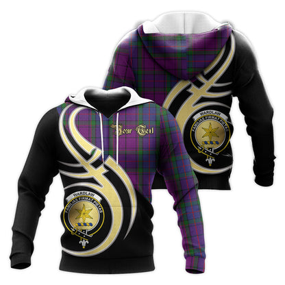 Printivon Wardlaw Clan Believe In Me Crest Tartan Knitted Hoodie Custom Your Text