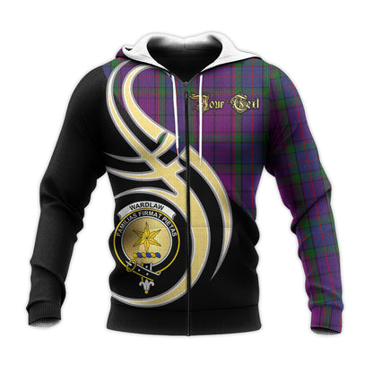 Printivon Wardlaw Clan Believe In Me Crest Tartan Knitted Hoodie Custom Your Text