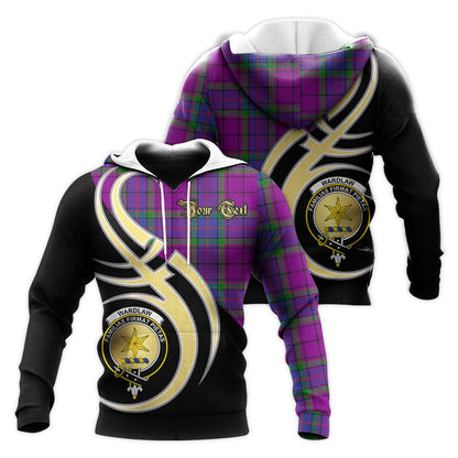 Printivon Wardlaw Modern Clan Believe In Me Crest Tartan Knitted Hoodie Custom Your Text