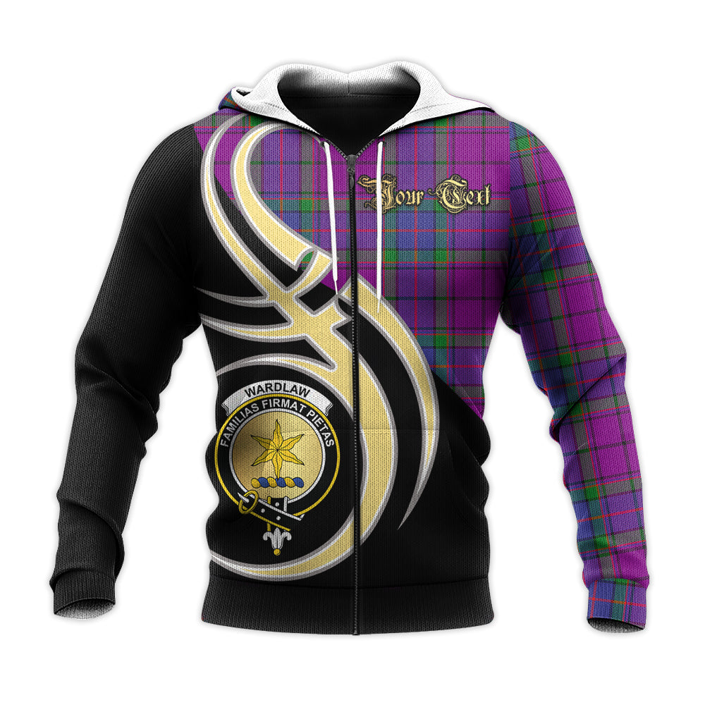 Printivon Wardlaw Modern Clan Believe In Me Crest Tartan Knitted Hoodie Custom Your Text
